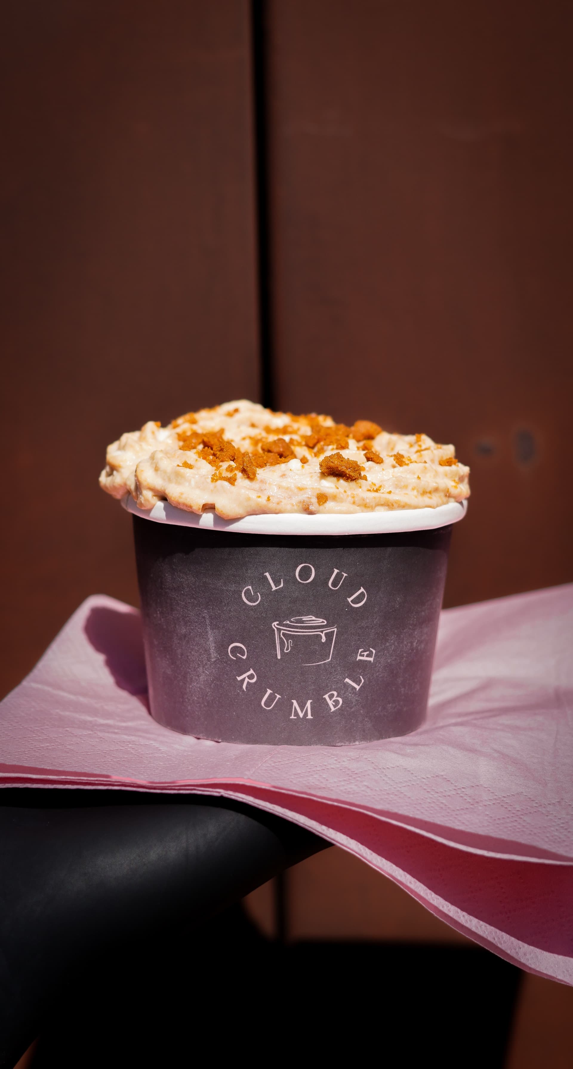 Cloud Crumble – Nahaufnahme Crumble Textur